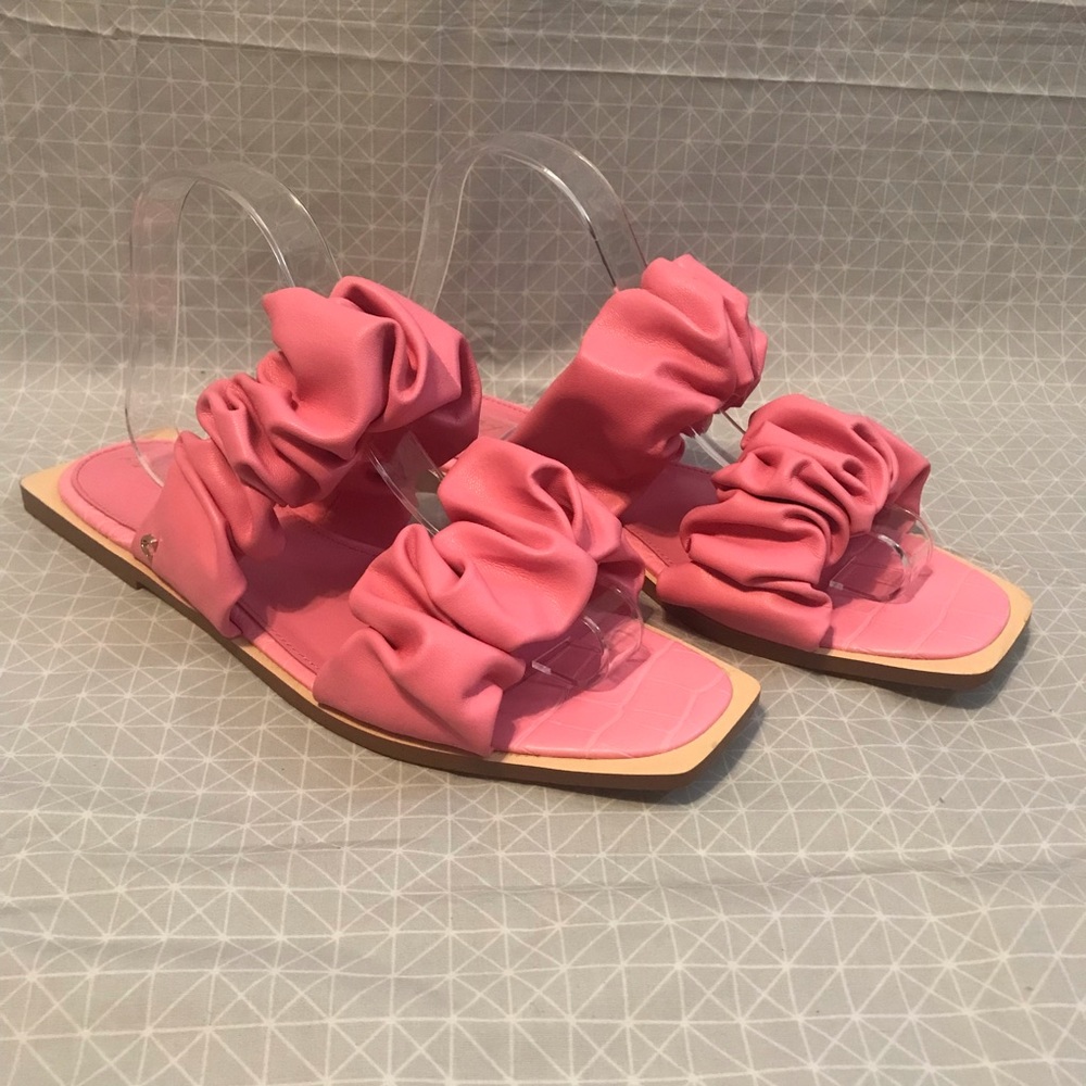 Circus by Sam Edelman Pink Ruched Slide Sandals